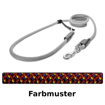 EASYLONG Hundeleine - M - 3m - dunkelrot, blau, gelb